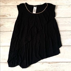 Marciano M 10/12 Black Top Tiered Blouse Clothes Size Medium 10 12